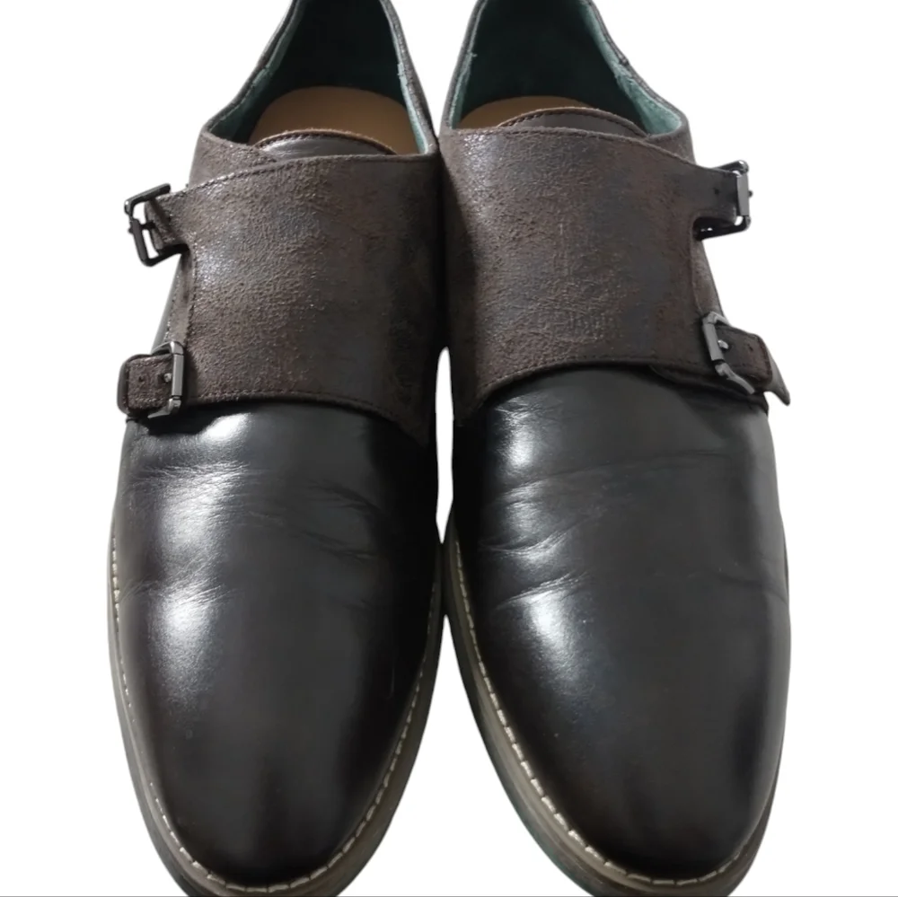 Robert Wayne Distressed Leather Monk Strap Men's size‎ 13D Loafers Casual Shoes